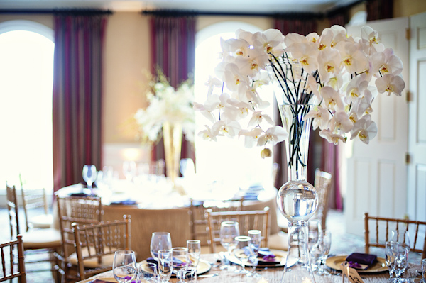 white orchid centerpiece - wedding photo by top Atlanta based wedding photographers Scobey Photography